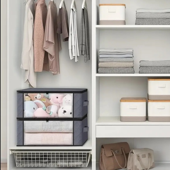 Foldable Gray Transparent Zipper Storage Organizer - Picture 5 of 7